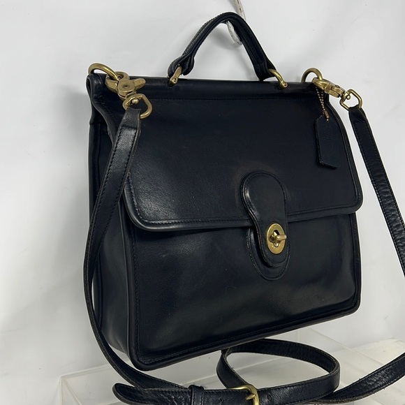 Coach Legacy Vintage 9927 Willis Black Leather Shoulder Crossbody Handbag - Picture 2 of 16